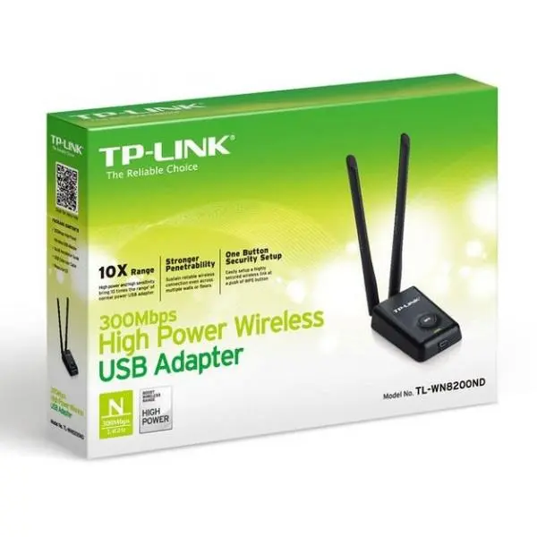کارت شبکه بی سیم 300Mbps تی پی-لینک مدل TL-WN8200ND TP-LINK TL-WN8200ND 300Mbps High Power Wireless USB Adapter - 4