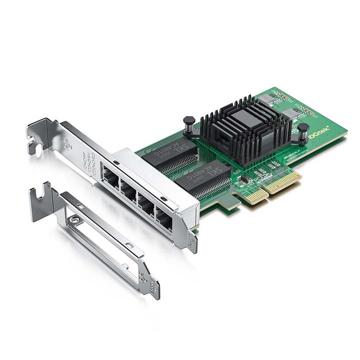 کارت شبکه 4 پورت اینتل Intel I350-T4 با رابط PCI-Express سرعت 1 گیگابیتی