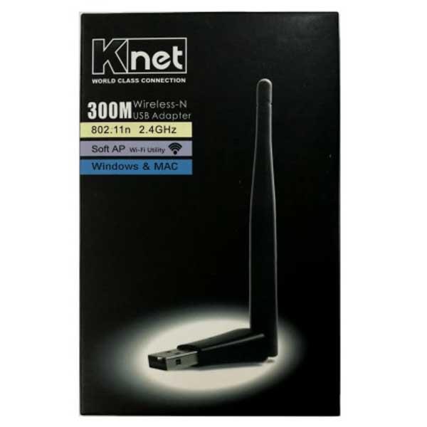 کارت شبکه بیسیم آنتن دار کی نت Knet K-UW153 300Mbps Wireless-N USB Adapter