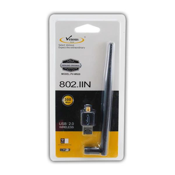 کارت شبکه وایرلس آنتن دار ونوس مدلPV-W920 Venous PV-W920  Wireless Network Adapter 300Mbps