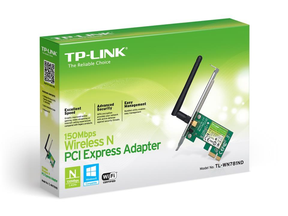 کارت شبکه بی‌سیم تی پی-لینک مدل TL-WN781ND TP-LINK TL-WN781ND 150Mbps Wireless N PCI Express Adapter