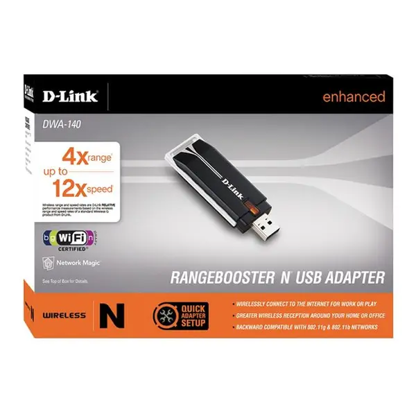 کارت شبکه دی لینک آداپتور USB رینج بوستر DWA-140 D-Link Rangebooster N USB Adapter DWA-140 - 4