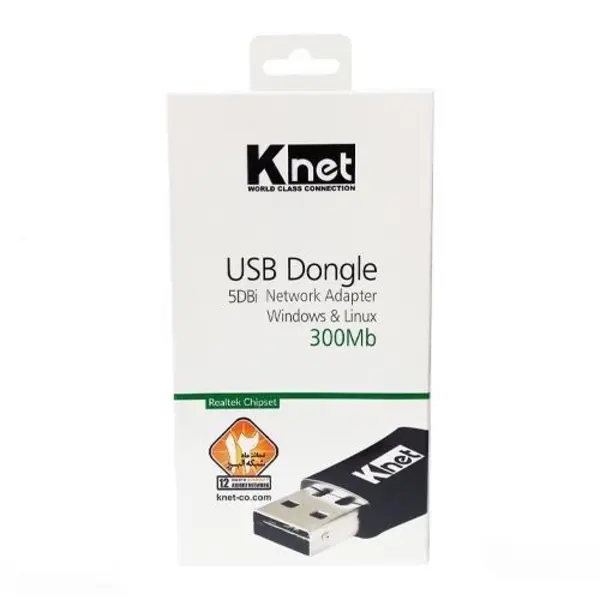 کارت شبکه USB بی سیم KNET مدل 5DBI 300MB - 2