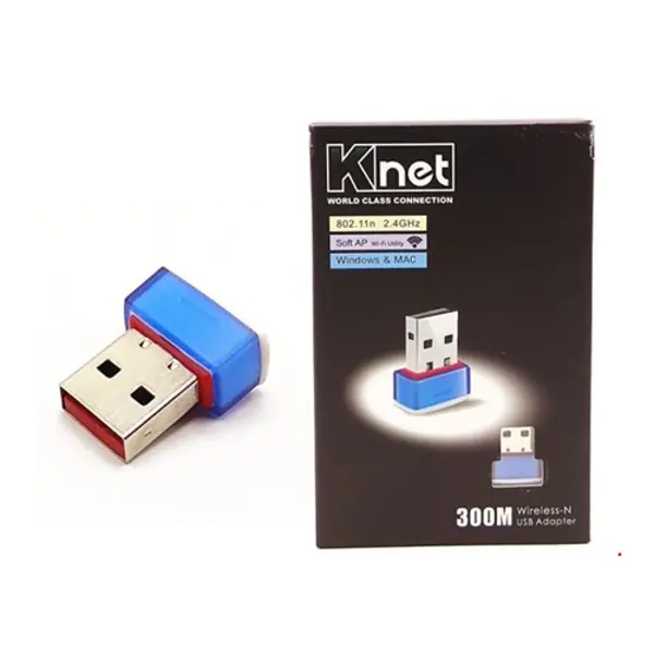 کارت شبکه usb بی سیم کی نت مدل K-UW152 Knet K-UW152 Dongle USB Wifi 300Mbps