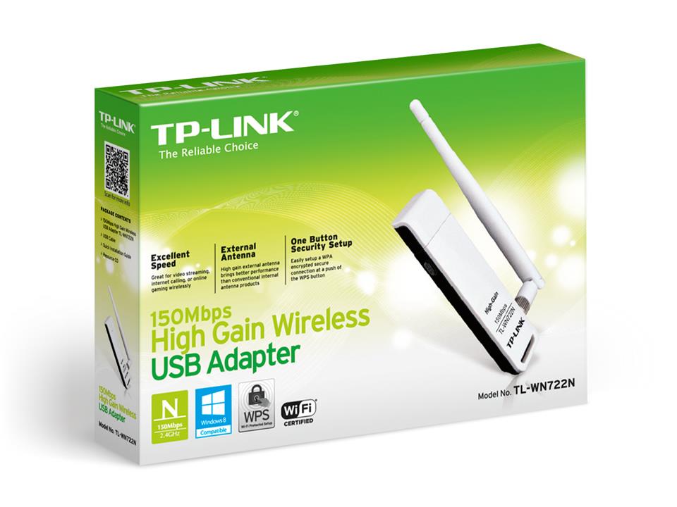 کارت شبکه USB و بی‌سیم تی پی-لینک مدل TL-WN722N TP-LINK TL-WN722N 150Mbps High Gain Wireless USB Adapter