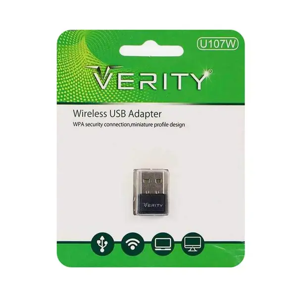 کارت شبکه بی سیم Verity U107W Verity U107W Wireless USB Network Card - 4