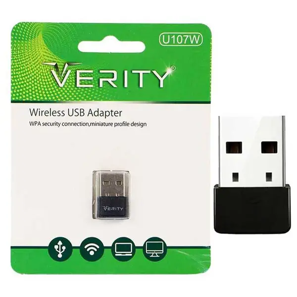کارت شبکه بی سیم Verity U107W Verity U107W Wireless USB Network Card - 2
