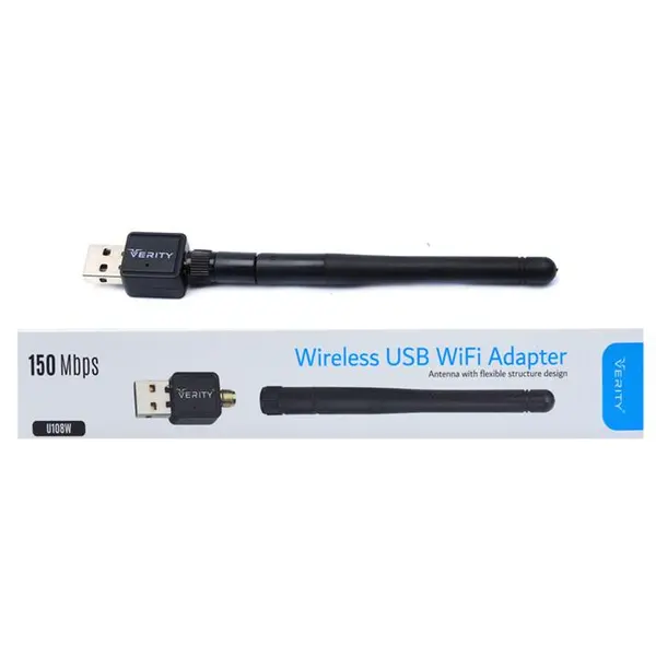 کارت شبکه بی سیم آنتن دار Verity U108W 150Mbps Verity U108W 150Mbps Wireless USB Network Card - 4
