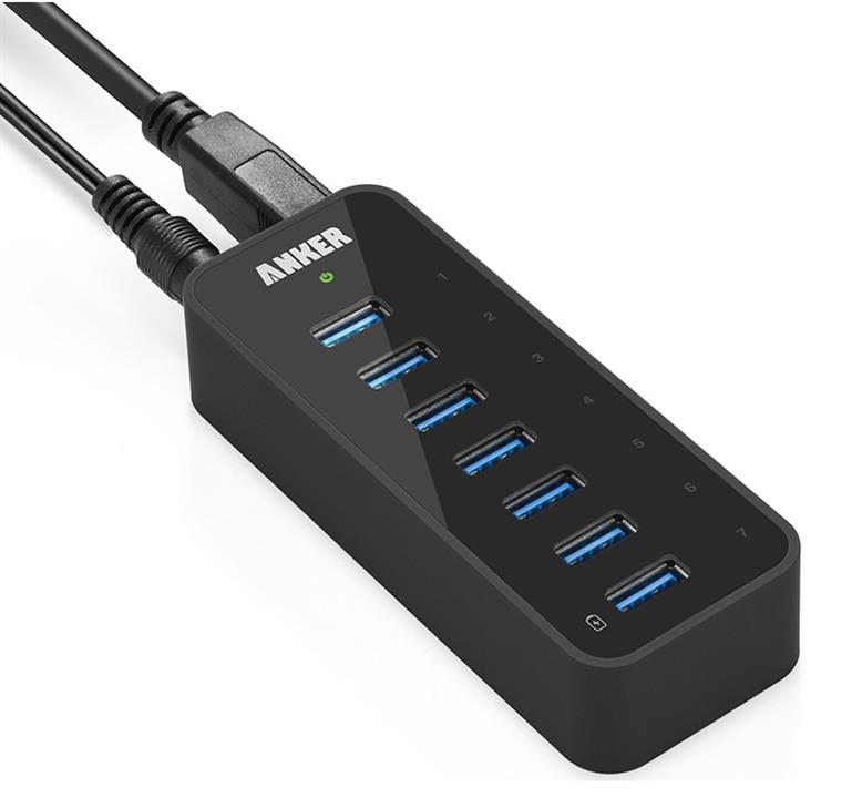 هاب یو اس بی 3 7 پورت Anker USB 3.0 7 Port Hub with 1 BC 1.2 Charging Port