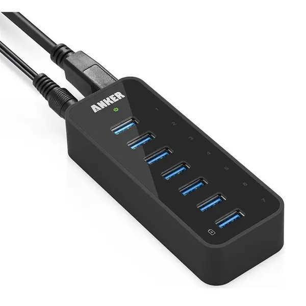 هاب یو اس بی 3 7 پورت Anker USB 3.0 7 Port Hub with 1 BC 1.2 Charging Port