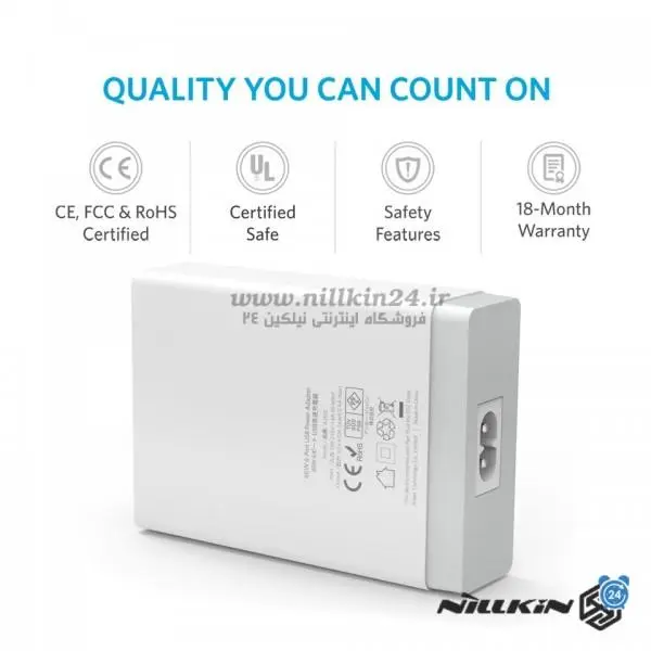 هاب یو اس بی 60 وات 10 پورت انکر Anker 60W 7-Port USB 3.0 Data Hub with 3 PowerIQ Charging Ports