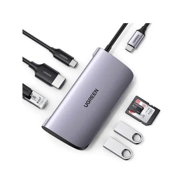 هاب تایپ سی 7 در 1 یوگرین Ugreen CM212 50852 Hub 7 in 1 Type C Dock Adapter