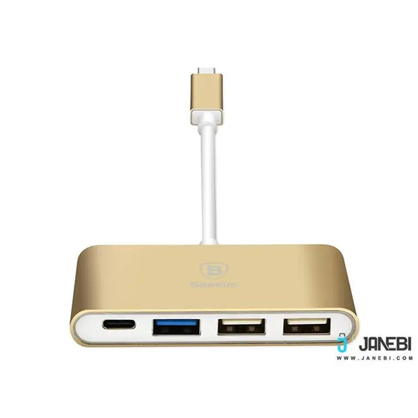 هاب آداپتور تایپ سی بیسوس Baseus Sharp Series Type-C To Type-C+3 HUB Adapter Baseus Sharp Series Type-C To Type-C+3 HUB Adapter