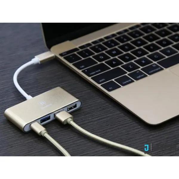 هاب آداپتور تایپ سی بیسوس Baseus Sharp Series Type-C To Type-C+3 HUB Adapter Baseus Sharp Series Type-C To Type-C+3 HUB Adapter