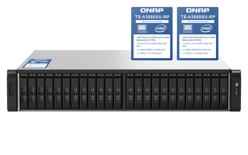 ذخیره ساز تحت شبکه کیونپ QNAP TS-h3088XU-RP-W1250-32G QNAP - EN - ALL FLASH - NAS - TS-h3088XU-RP-W1250-32G