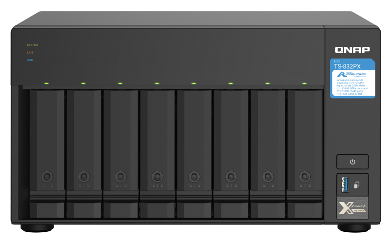 ذخیره‌ساز تحت شبکه کیونپ مدل TS-832PX-4G Network Storage: QNAP TS-832PX-4G
