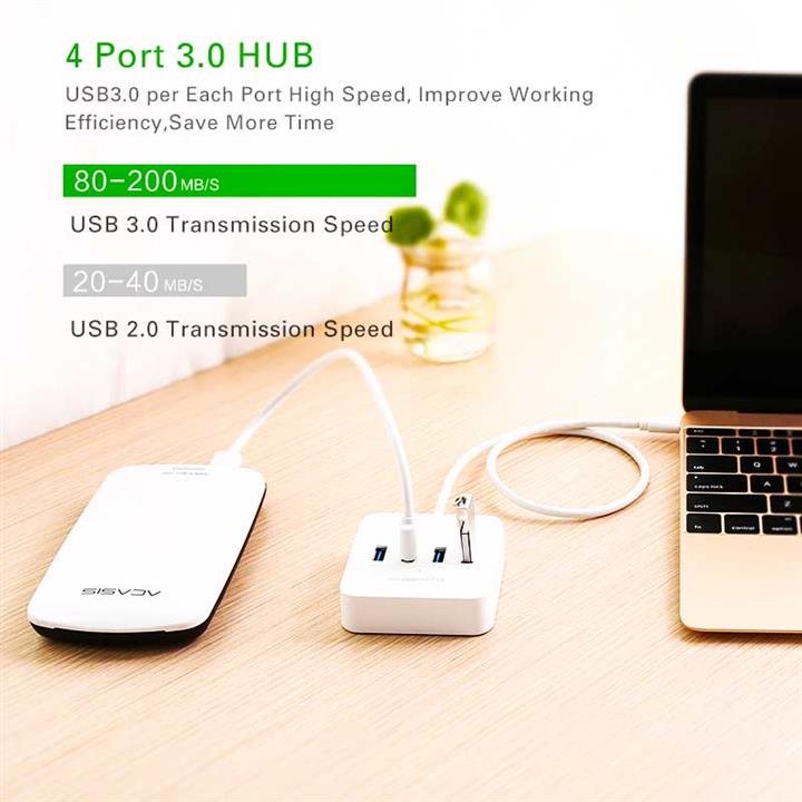 هاب UGREEN Type-C to 4-Port USB3.0