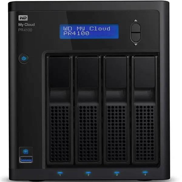 ذخیره ساز تحت شبکه وسترن دیجیتال مدل WD My Cloud PR4100 WDBNFA0240KBK 4-Bay ظرفیت 24 ترابایت Western Digital My Cloud WD My Cloud PR4100 WDBNFA0240KBK 4-Bay NAS - 24TB - 5