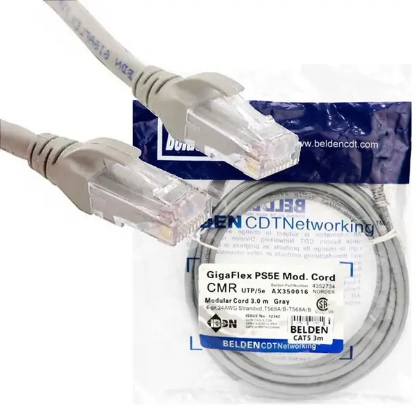 کابل شبکه | پچ کورد 3 متری CAT5 بلدن | Belden Cat5E Belden 3m - 3