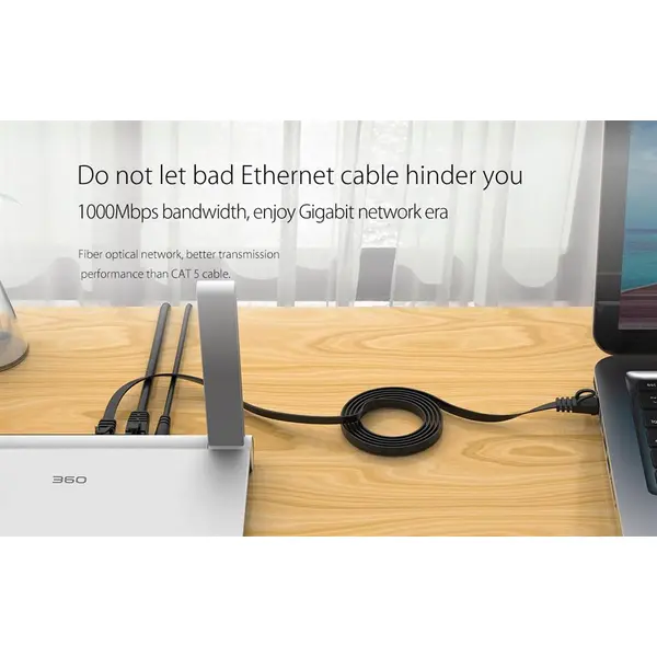 کابل شبکه CAT6 تخت اوریکو مدل PUG-C6B طول 3 متر Orico PUG-C6B CAT6 Flat Gigabit Ethernet Cable 3M - 4