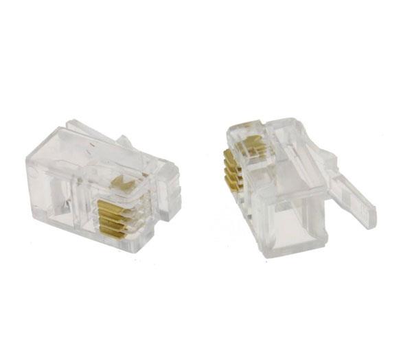 کابل  و سوکت شبکه کانکتور RJ11 کی نت پلاس بسته 50 عددی Knet Plus RJ11 UTP Phone Connector