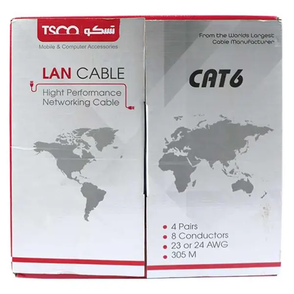 کابل شبکه مسی TSCO FTP Cat6 305m - 2