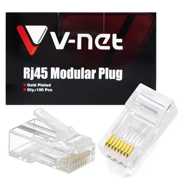100 عدد سوکت شبکه فلزی Cat6 V-Net - 2