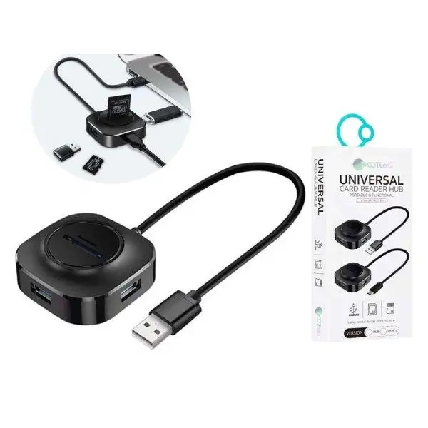 هاب یو اس بی پنج پورت کوتتسی Coteetci SD+TF USB2.0*3 HUB 83009