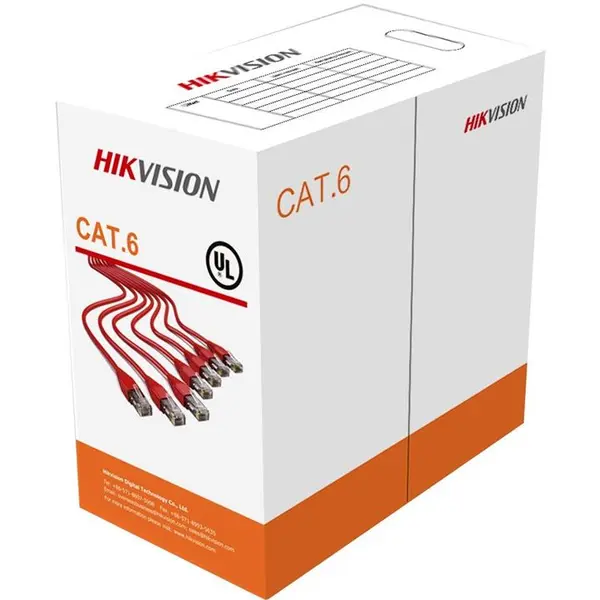 رول کابل شبکه Cat 6 سایز 23AWG هایک ویژن مدل DS-1LN6-UU طول 305 متر کابل شبکه هایک ویژن مدل DS-1LN6-UU - 3