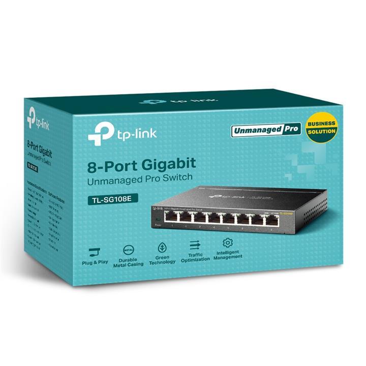 کابل  و سوکت شبکه TP-Link TL-SG108E 8-Port Gigabit Easy Smart Switch -