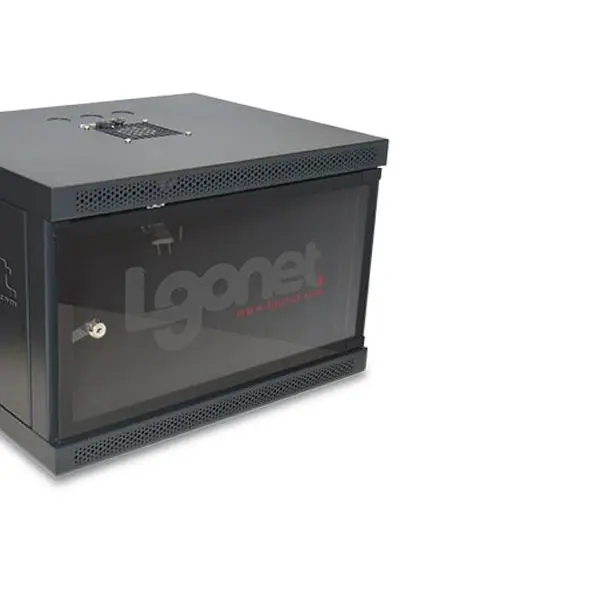 رک 6 یونیت دیواری الگونت عمق 45 سانتیمتر با درب فریم دار شیشه ای Lgonet LRE-06-45 450mm Depth Wallmount Rack - 2