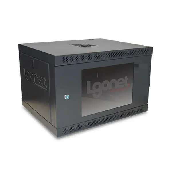 رک 7 یونیت دیواری الگونت عمق 45 سانتیمتر با درب فریم دار شیشه ای Lgonet LRE-07-45F 450mm Depth Wallmount Rack