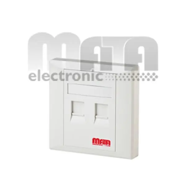 فیس پلیت دو پورت 45 Degree متا الکترونیک Mata Electronic FacePlate 2Port 45 MataElectronic