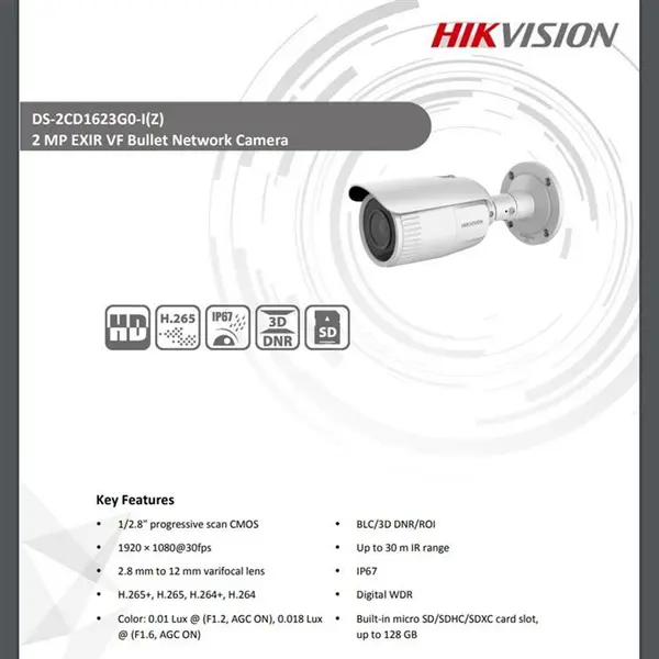 دوربین تحت شبکه هایک ویژن مدل DS-2CD1623G0-IZ - 4