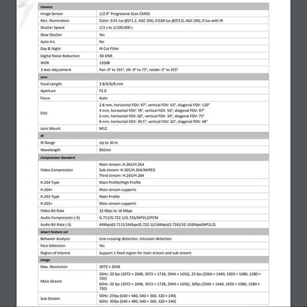 دوربین مداربسته تحت شبکه هایک ویژن مدل DS-2CD2163G0-IS -