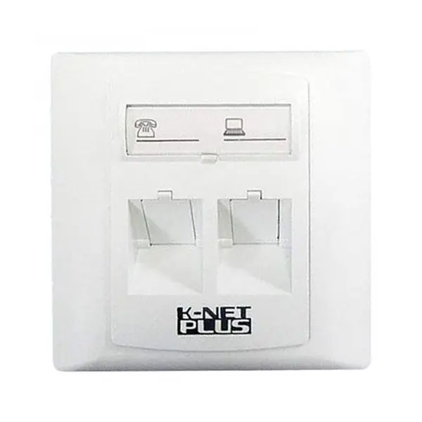 فیس پلیت کی نت پلاس دو پورت مدل KP-N1141 Knet Plus KP-N1141 Knet Plus Dual port Face Plat