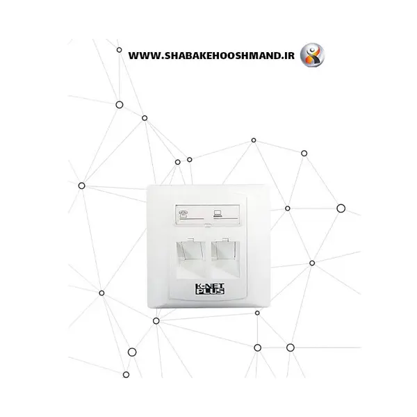 فیس پلیت کی نت پلاس دو پورت مدل KP-N1141 Knet Plus KP-N1141 Knet Plus Dual port Face Plat