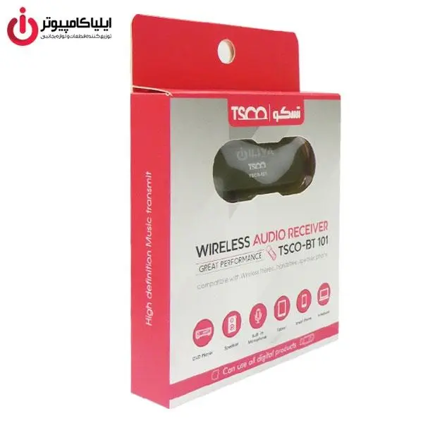 دانگل بلوتوث گیرنده صدا تسکو مدل BT-101                                         Tsco BT-101 Bluetooth Audio Receiver Dongle TSCO BT 101 Bluetooth USB Dongle