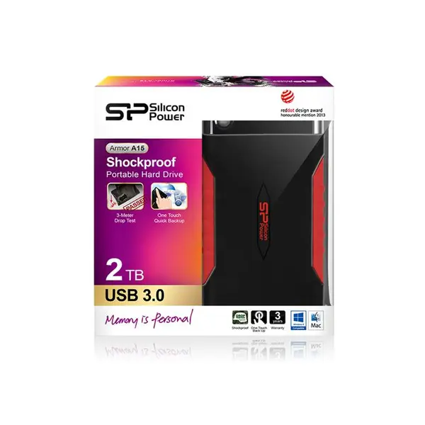 هارد دیسک اکسترنال سیلیکون پاور آرمور ای 15 با ظرفیت 2 ترابایت Silicon Power Armor A15 External Hard Drive 2TB - 2