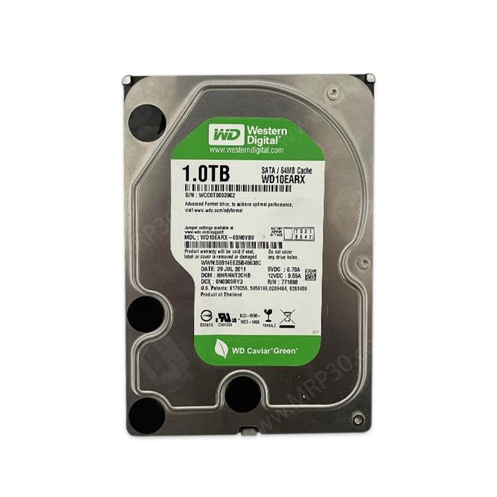 هارد اینترنال 1 ترا وسترن Western Digital 1TB Green WD10EARX استوک کارکرد بین 600 تا 1000 روز