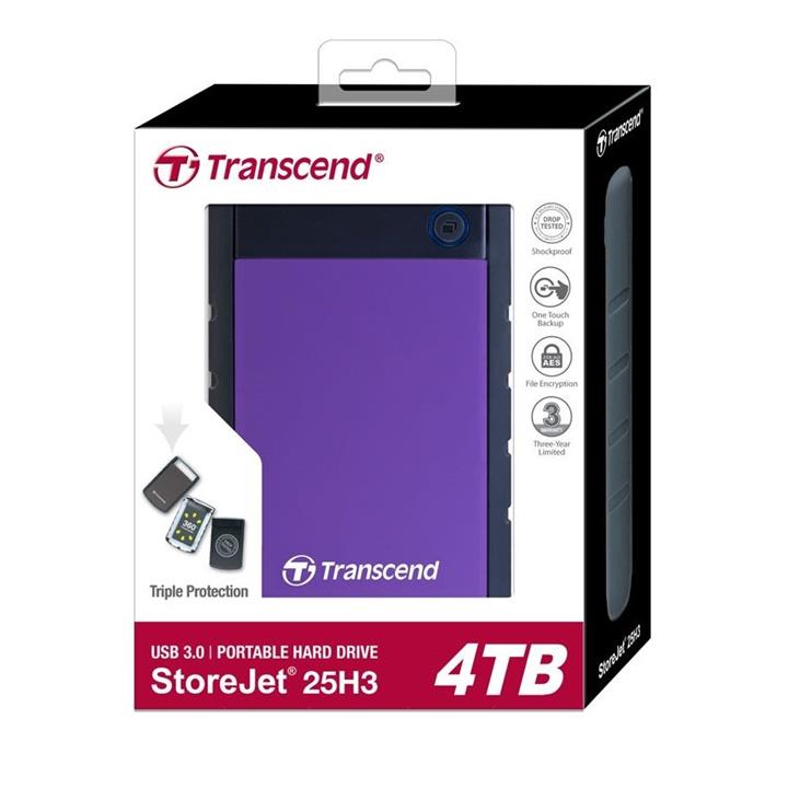 هارد اکسترنال ترنسند استورجت 25 اچ 3 با ظرفیت 4 ترابایت Transcend StoreJet 25H3 External Hard Drive 4TB