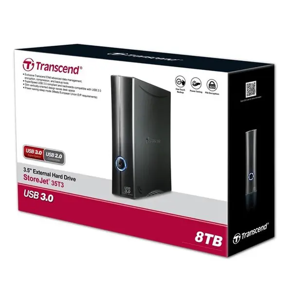 هارد اکسترنال ترنسند مدل استورجت 35 تی 3 با ظرفیت 8 ترابایت Transcend StoreJet 35T3 External Hard Drive 8TB - 3