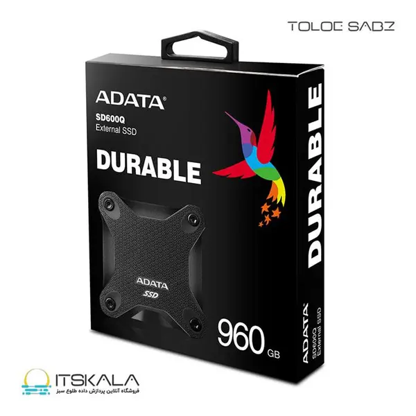 حافظه اس اس دی اکسترنال ای دیتا مدل اس دی 600 کیو با ظرفیت 960 گیگابایت SD600Q 960GB 3D NAND External SSD Drive - 5