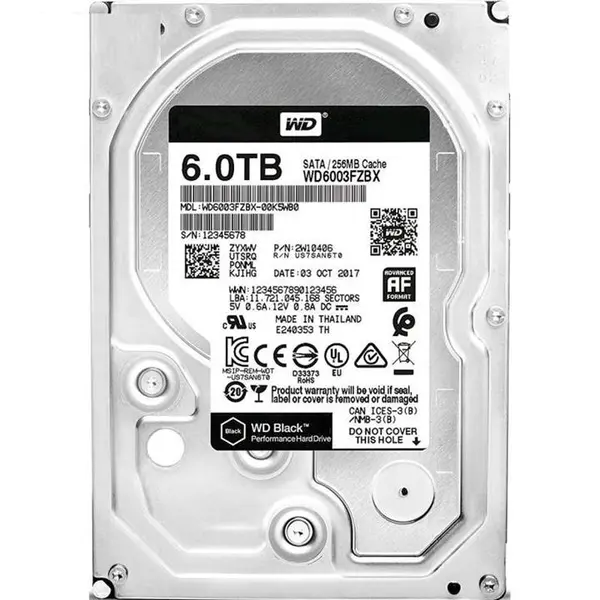 هارددیسک اینترنال وسترن دیجیتال مدل Black WD6003FZBX ظرفیت 6 ترابایت Western Digital Black WD6003FZBX Internal Hard Drive 6TB - 2