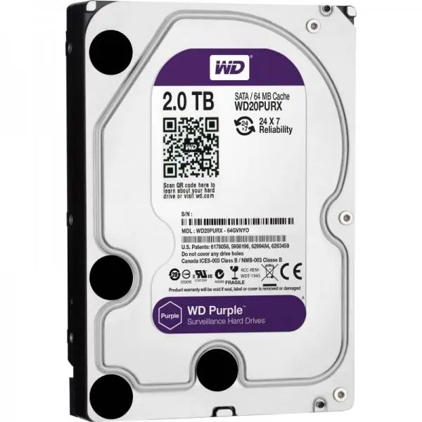 هارد دیسک وسترن دیجیتال مدل HARD DISK WESTERN DIGITAL PURPLE-2TB 64MB Western Digital 2TB Purple Edition 64MB Cache - 2