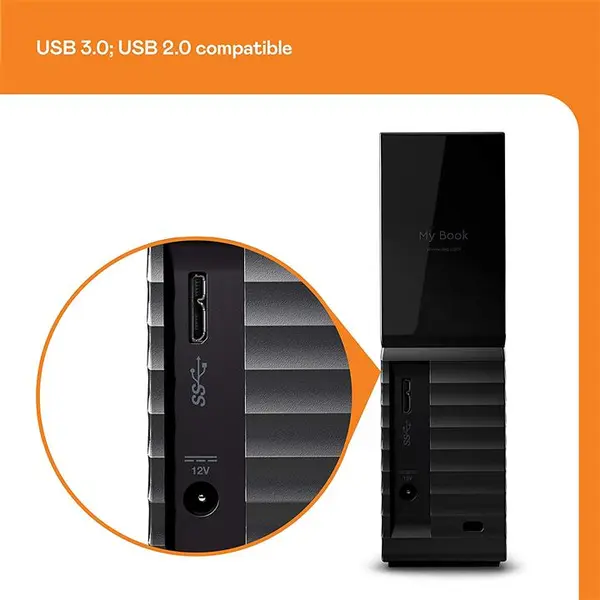هارد دیسک وسترن دیجیتال مدل MY Book با ظرفیت 12 ترابایت My Book Desktop 12TB External Hard Drive - 4