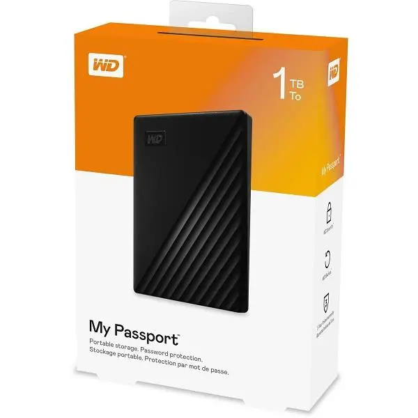 هارد اکسترنال وسترن دیجیتال مدل My Passport ظرفیت 1 ترابایت Western Digital My Passport 1TB External Hard Drive - 4