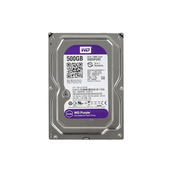هارد دیسک اینترنال وسترن دیجیتال مدل Purple WD05PURX ظرفیت 500 گیگابایت Hard Disk WD05PURX Western Digital Purple Edition 500GB