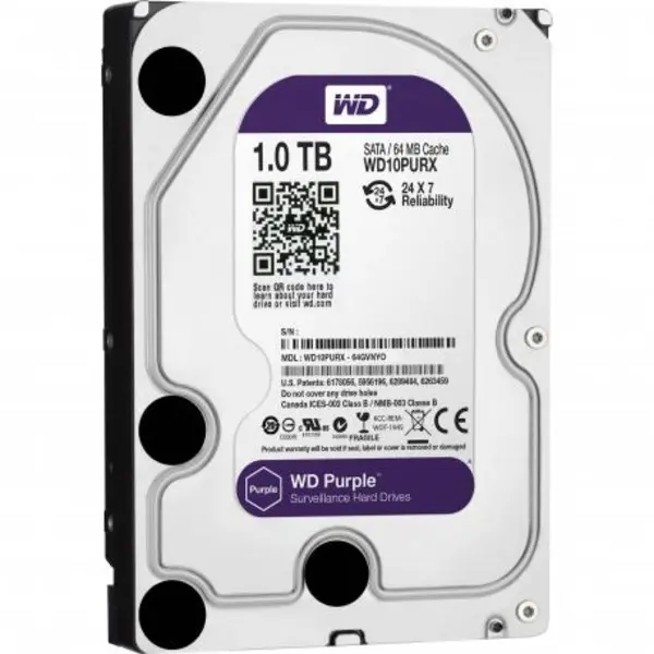 هارددیسک اینترنال وسترن دیجیتال سری Purple مدل WD10PURZ ظرفیت 1 ترابایت Western Digital Purple WD10PURZ Internal Hard Disk - 1TB