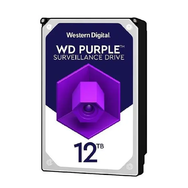هارد دیسک اینترنال وسترن دیجیتال سری Purple WD121PURX با ظرفیت 12 ترابایت Western Digital WD121PURX Purple 12TB 256MB Cache Internal Hard Drive - 5